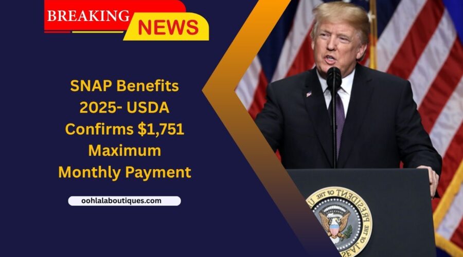 SNAP Benefits 2025- USDA Confirms $1,751 Maximum Monthly Payment